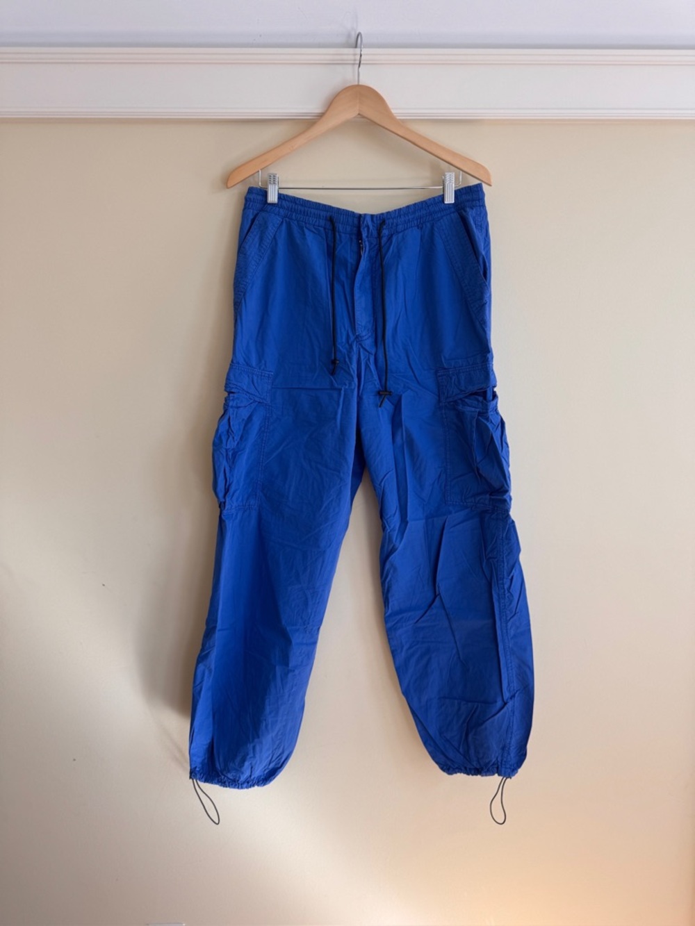 Zara Men’s Royal Blue Parachute Cargo Pants Size L